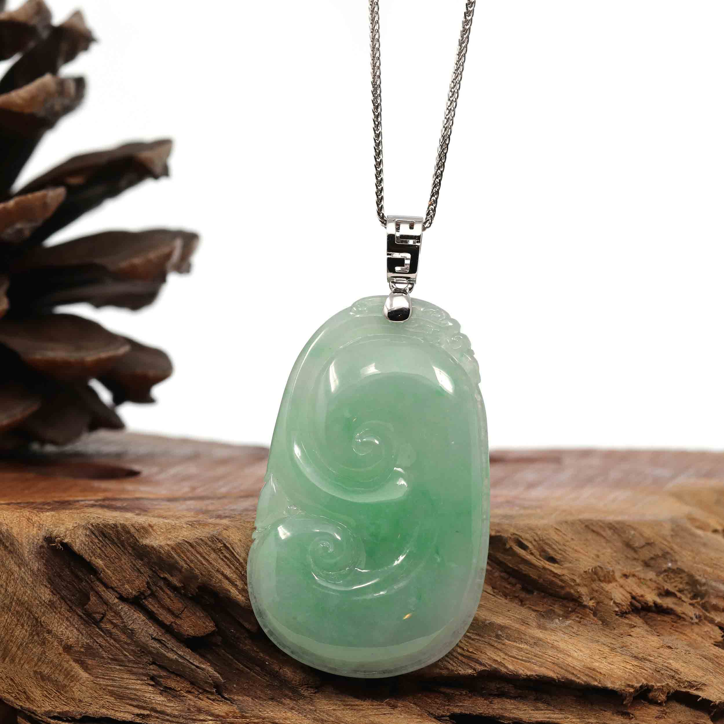 Burma type A jadeite Ruyi Jade pendant outlet