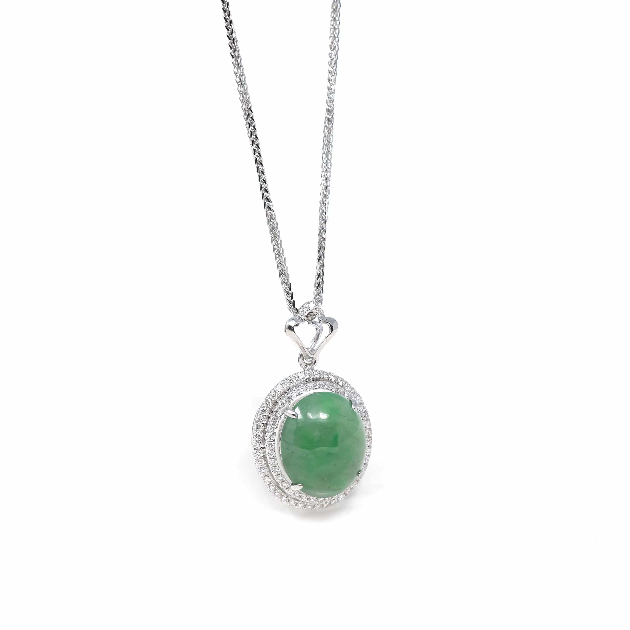 Necklace Jadeite Jade buy Grade B Cabochon Oval Shape