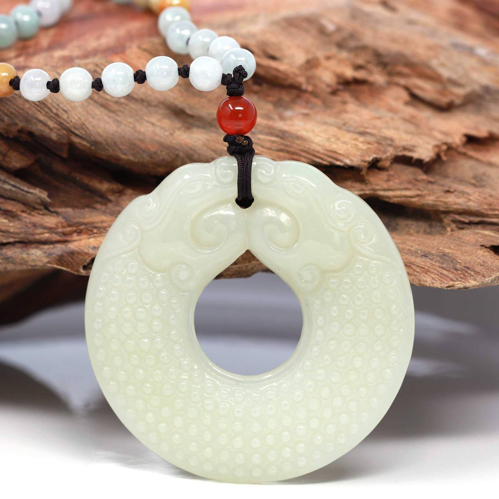 Nine Dragon Play Beads Pattern Jade Pendant selling Necklace