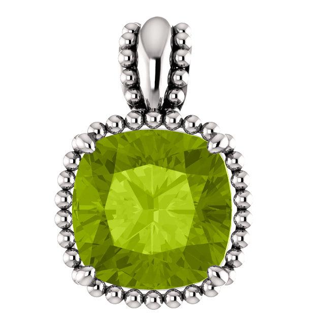 Natural Peridot Pendant Necklace Augest Birthstones