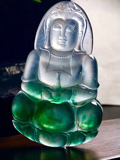 Top Quality Jadeite Jade GuanYin Pendant （翡翠观音）