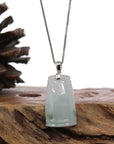 Baikalla Jewelry Jade Pendant Necklace Copy of Copy of Genuine Burmese Ice Blue-green Jadeite Jade Bamboo Pendant Necklace