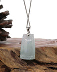 Baikalla Jewelry Jade Pendant Necklace Copy of Copy of Genuine Burmese Ice Blue-green Jadeite Jade Bamboo Pendant Necklace