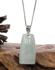 Baikalla Jewelry Jade Pendant Necklace Copy of Genuine Burmese Light Green Jadeite Jade Bamboo Pendant Necklace