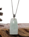 Baikalla Jewelry Jade Pendant Necklace Copy of Genuine Burmese Light Green Jadeite Jade Bamboo Pendant Necklace