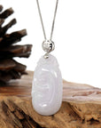 Baikalla Jewelry Jade Guanyin Pendant Necklace Copy of Genuine Lavender Jadeite Jade Ru Yi Pendant Necklace With Sterling Silver Bail