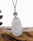 Baikalla Jewelry Jade Guanyin Pendant Necklace Copy of Genuine Lavender Jadeite Jade Ru Yi Pendant Necklace With Sterling Silver Bail