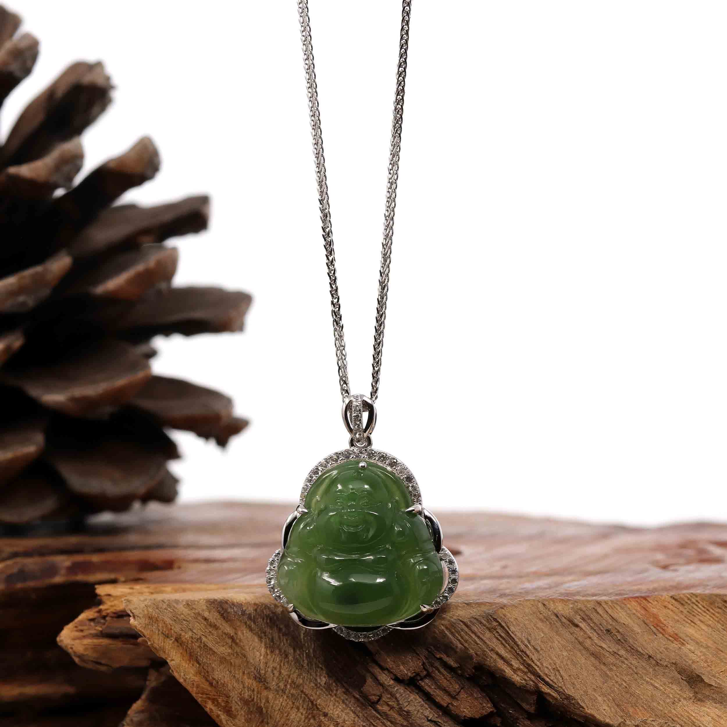 Authentic Certified Large Jade Buddha 2024 Pendant