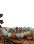 Baikalla Jewelry jade beads bracelet Copy of Copy of Genuine Jadeite Jade Round Multiple Colors Beads Bracelet ( 10 mm)