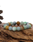 Baikalla Jewelry jade beads bracelet Copy of Copy of Genuine Jadeite Jade Round Multiple Colors Beads Bracelet ( 10 mm)