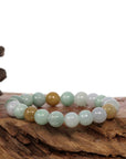 Baikalla Jewelry jade beads bracelet Copy of Genuine Jadeite Jade Round Multiple Colors Beads Bracelet ( 10 mm)