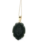 Baikalla Jewelry Gold Jade Pendant Copy of Copy of Baikalla™ 14K Yellow Gold Genuine Nephrite Dark Green Jade " Da Hei Tian " Pendant Necklace