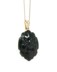 Baikalla Jewelry Gold Jade Pendant Copy of Copy of Baikalla™ 14K Yellow Gold Genuine Nephrite Dark Green Jade " Da Hei Tian " Pendant Necklace