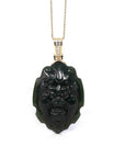 Baikalla Jewelry Gold Jade Pendant Copy of Copy of Baikalla™ 14K Yellow Gold Genuine Nephrite Dark Green Jade " Da Hei Tian " Pendant Necklace