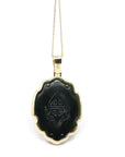 Baikalla Jewelry Gold Jade Pendant Copy of Copy of Copy of Baikalla™ 14K Yellow Gold Genuine Nephrite Dark Green Jade " Da Hei Tian " Pendant Necklace