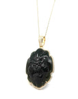 Baikalla Jewelry Gold Jade Pendant Copy of Copy of Copy of Baikalla™ 14K Yellow Gold Genuine Nephrite Dark Green Jade " Da Hei Tian " Pendant Necklace