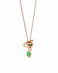 Baikalla Jewelry Gold Jadeite Necklace Copy of 18k Rose Gold Jadeite Jade Diamond Pendant Necklace