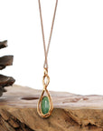 Baikalla Jewelry 18k Gold Jadeite Necklace Copy of Copy of 18K Rose Gold Oval Imperial Jadeite Jade Lucky Bottle Necklace with Diamonds