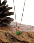 Baikalla Jewelry Gold Jadeite Necklace Copy of Copy of 18k Rose Gold Jadeite Jade Diamond Pendant Necklace