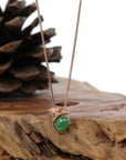 Baikalla Jewelry Gold Jadeite Necklace Copy of Copy of 18k Rose Gold Jadeite Jade Diamond Pendant Necklace