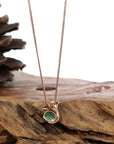 Baikalla Jewelry Gold Jadeite Necklace Copy of Copy of 18k Rose Gold Jadeite Jade Diamond Pendant Necklace