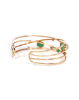 Baikalla Jewelry Gold Jade Bracelet 18k Rose Gold Oval Bracelet Bangle with Jade & Diamonds