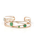 Baikalla Jewelry Gold Jade Bracelet Copy of Copy of Copy of Copy of 18k Rose Gold Oval Bracelet Bangle with Jade & Diamonds