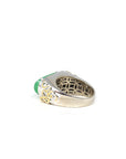 Baikalla Jewelry Jadeite Engagement Ring Baikalla 18k White 2 Tone Gold Natural Imperial Green Jadeite Jade Men's Ring