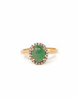 Baikalla Jewelry Jadeite Engagement Ring Baikalla18k Rose Gold Natural Imperial Green Oval Jadeite Jade Engagement Ring With Diamonds