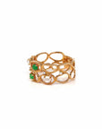 Baikalla Jewelry Jadeite Engagement Ring Baikalla™ "Melba" 18k Rose Gold Natural Imperial Jadeite Wedding Band