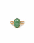 Baikalla Jewelry Jadeite Engagement Ring 5 Copy of Baikalla18k Rose Gold Natural Imperial Green Oval Jadeite Jade Engagement Ring With Diamonds