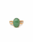 Baikalla Jewelry Jadeite Engagement Ring Copy of Baikalla18k Rose Gold Natural Imperial Green Oval Jadeite Jade Engagement Ring With Diamonds