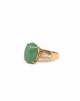 Baikalla Jewelry Jadeite Engagement Ring Copy of Baikalla18k Rose Gold Natural Imperial Green Oval Jadeite Jade Engagement Ring With Diamonds