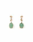 Baikalla Jewelry Gold Jade Earrings Copy of 18K Rose Gold "Apricot Blossom" Green Jadeite Jade Dangle Stud Earrings