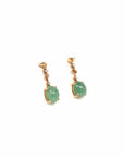 Baikalla Jewelry Gold Jade Earrings Copy of 18K Rose Gold "Apricot Blossom" Green Jadeite Jade Dangle Stud Earrings