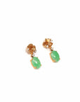 Baikalla Jewelry Gold Jade Earrings Copy of Copy of 18K Rose Gold "Apricot Blossom" Green Jadeite Jade Dangle Stud Earrings