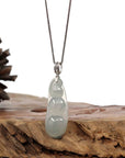 Baikalla Jewelry Jade Guanyin Pendant Necklace Copy of Genuine Ice Jadeite Jade Fu Dou Necklace With White Gold VSI Diamond Bail