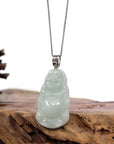 Baikalla Jewelry Jade Buddha Pendant Copy of Baikalla™ "Standing Buddha" Genuine Green Jadeite Buddha Pendant Necklace With Silver  Bail