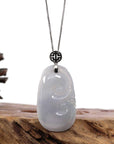 Baikalla Jewelry Jade Guanyin Pendant Necklace Copy of Copy of Copy of Genuine Lavender Jadeite Jade Ru Yi Pendant Necklace With Sterling Silver Bail