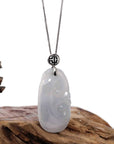 Baikalla Jewelry Jade Guanyin Pendant Necklace Copy of Copy of Copy of Genuine Lavender Jadeite Jade Ru Yi Pendant Necklace With Sterling Silver Bail