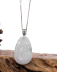 Baikalla Jewelry Jade Guanyin Pendant Necklace Copy of Genuine Lavender Jadeite Jade Ru Yi Pendant Necklace With Sterling Silver Bail