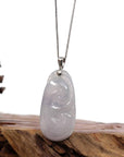 Baikalla Jewelry Jade Guanyin Pendant Necklace Copy of Copy of Genuine Lavender Jadeite Jade Ru Yi Pendant Necklace With Sterling Silver Bail