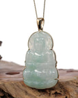 Baikalla Jewelry Jade Guanyin Pendant Necklace Copy of Baikalla 14k "Goddess of Compassion" Genuine Burmese Jadeite Jade Guanyin Necklace