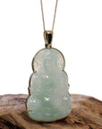 Baikalla Jewelry Jade Guanyin Pendant Necklace Copy of Baikalla 14k "Goddess of Compassion" Genuine Burmese Jadeite Jade Guanyin Necklace