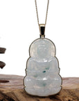 Baikalla Jewelry Jade Guanyin Pendant Necklace Nylon String Necklace Copy of Baikalla 14k "Goddess of Compassion" Genuine Burmese Jadeite Jade Guanyin Necklace With Good Luck Design