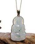 Baikalla Jewelry Jade Guanyin Pendant Necklace Copy of Baikalla 14k "Goddess of Compassion" Genuine Burmese Jadeite Jade Guanyin Necklace With Good Luck Design