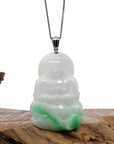 Baikalla Jewelry Jade Guanyin Pendant Necklace Copy of Copy of Baikalla 14k "Goddess of Compassion" Genuine Burmese Jadeite Jade Guanyin Necklace