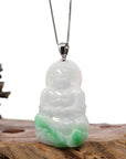 Baikalla Jewelry Jade Guanyin Pendant Necklace Copy of Copy of Baikalla 14k "Goddess of Compassion" Genuine Burmese Jadeite Jade Guanyin Necklace