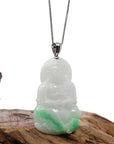 Baikalla Jewelry Jade Guanyin Pendant Necklace Copy of Copy of Baikalla 14k "Goddess of Compassion" Genuine Burmese Jadeite Jade Guanyin Necklace