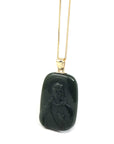 Baikalla Jewelry Gold Jade Pendant Baikalla™ 14K Yellow Gold Genuine Nephrite Black Jade " Da Hei Tian " Pendant Necklace